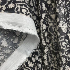 Jeanette 7 Jeanette -Croft Mill Store jeanette black cream abstract floral viscose dress fabric drape