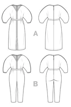 Closet Core Patterns - Jo Dress & Jumpsuit Pattern (Sizes 0-20) 21 Closet Core Patterns - Jo Dress & Jumpsuit Pattern (Sizes 0-20) -Croft Mill Store jo dress and jumpsuit pattern wardrobe by me sketch