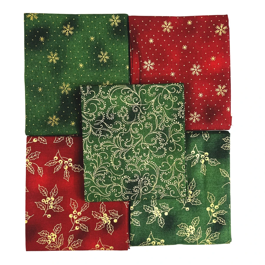 JL - Christmas Fat Quarter - Golden Holly 5 JL - Christmas Fat Quarter - Golden Holly - Image 3