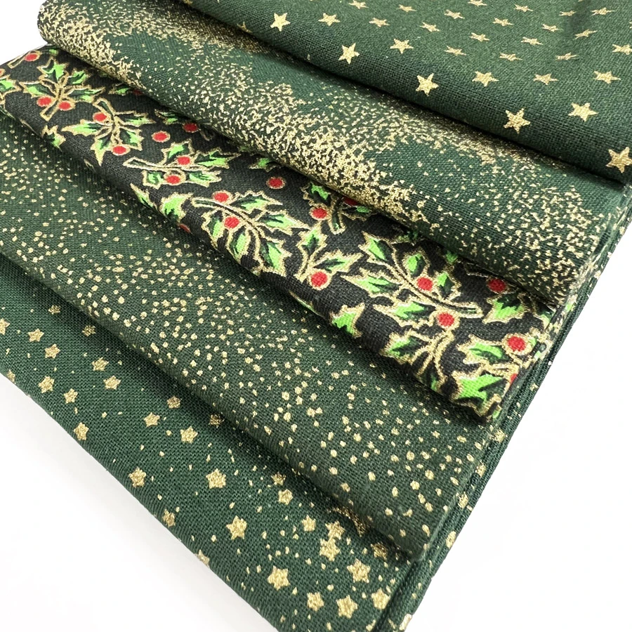 JL - Christmas Fat Quarter - Green Sparkle 4 JL - Christmas Fat Quarter - Green Sparkle - Image 2