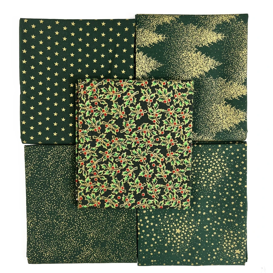 JL - Christmas Fat Quarter - Green Sparkle 5 JL - Christmas Fat Quarter - Green Sparkle - Image 3