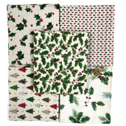 JL - Christmas Fat Quarter - Jazzy Trees -Croft Mill Store john louden christmas cotton fabric fat quarter jazzy trees top
