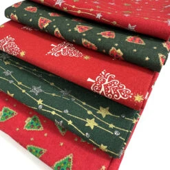 JL - Christmas Fat Quarter - Trailing Stars 6 JL - Christmas Fat Quarter - Trailing Stars -Croft Mill Store john louden christmas cotton fabric fat quarter trailing star side