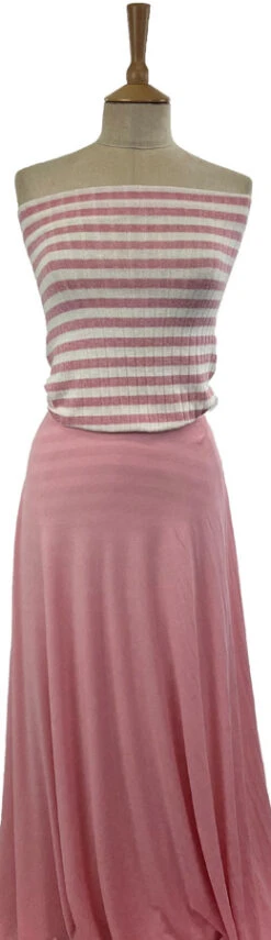 Jolly Jersey - Pink 9 Jolly Jersey - Pink -Croft Mill Store jolly jersey pink viscose polyester elastane striped knitted ribbed manneqiun