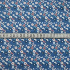 Kitson - Royal Floral -Croft Mill Store kitson royal floral royal white pink floral solid craft quilt cotton fabric s