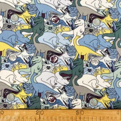 Licensed Cotton - Prehistoric Times 9 Licensed Cotton - Prehistoric Times -Croft Mill Store licensed cotton fabric jurassic world colourful dinosaurs prehistoric times ruler