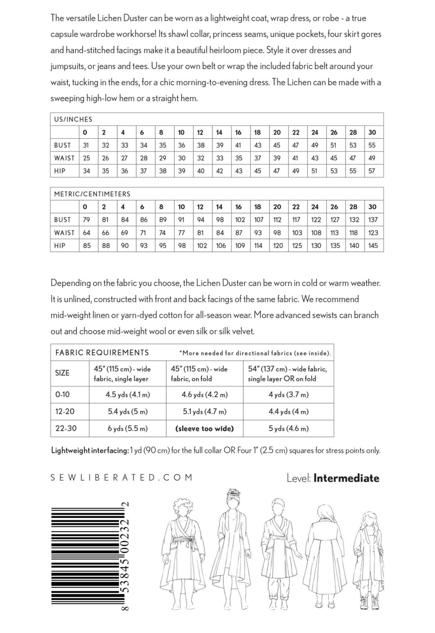 Sew Liberated - Lichen Duster Coat & Dress Pattern (Sizes 0-30) 5 Sew Liberated - Lichen Duster Coat & Dress Pattern (Sizes 0-30) - Image 3