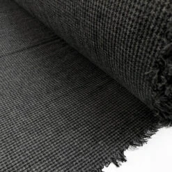 Loose Change 8 Loose Change -Croft Mill Store loose change italian wool check houndstooth black grey suiting fabric roll