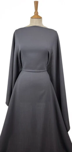 Pure Wool Crepe - Grey 13 Pure Wool Crepe - Grey -Croft Mill Store made in lancashire pure wool crepe dressmaking fabric grey dress