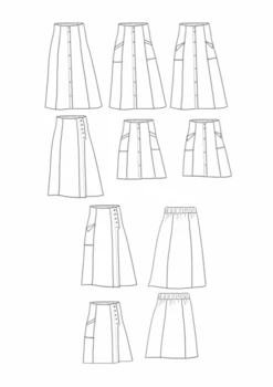 Maison Fauve - Kim Skirt Pattern 17 Maison Fauve - Kim Skirt Pattern -Croft Mill Store maison fauve kim skirt sewing pattern sketch