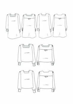 Maison Fauve - Lauren Blouse Dress Pattern 21 Maison Fauve - Lauren Blouse Dress Pattern -Croft Mill Store maison fauve lauren blouse dress sewing pattern sketch