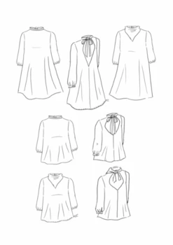 Maison Fauve - Mia Dress & Blouse Pattern -Croft Mill Store maison fauve mia dress sketch