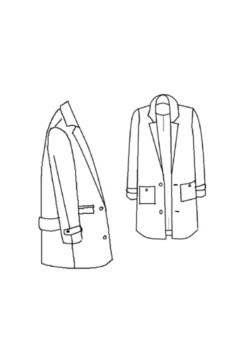 Maison Fauve - Ray Coat Sewing Pattern -Croft Mill Store maison fauve ray coat sewing pattern sketch