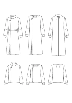 Maison Fauve - Soliflore Dress Blouse Pattern -Croft Mill Store maison fauve soliflore dress blouse pattern sketch