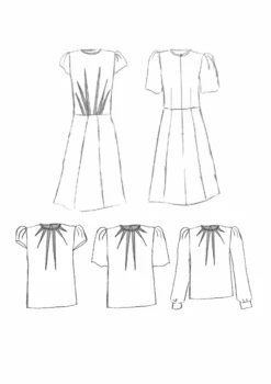 Maison Fauve - Zenith Dress & Blouse Pattern 15 Maison Fauve - Zenith Dress & Blouse Pattern -Croft Mill Store maison fauve zenith sketch