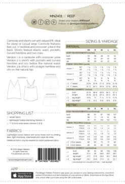 Megan Nielsen - Reef Camisole & Shorts Set Pattern (Sizes 0-20) 14 Megan Nielsen - Reef Camisole & Shorts Set Pattern (Sizes 0-20) -Croft Mill Store megan nielsen reef camisole and shorts set back gallery
