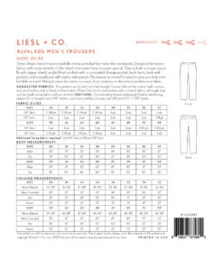 Liesl + Co - Men’s Alvalade Trousers Pattern (Sizes 30-53) 13 Liesl + Co - Men’s Alvalade Trousers Pattern (Sizes 30-53) -Croft Mill Store mens alvalade trousers pattern liesl and co back