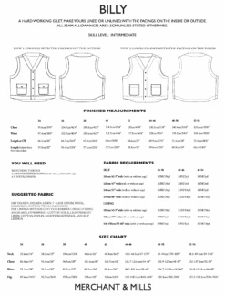 Merchant & Mills - Men’s Billy Gilet Pattern (Sizes 34-54) 17 Merchant & Mills - Men’s Billy Gilet Pattern (Sizes 34-54) -Croft Mill Store merchant and mills mens billy gillet pattern backcover