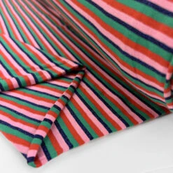 Striped Jersey - Strawberry Shortcake 8 Striped Jersey - Strawberry Shortcake -Croft Mill Store metallic cotton fabric striped jersey strawberry shortcake fold