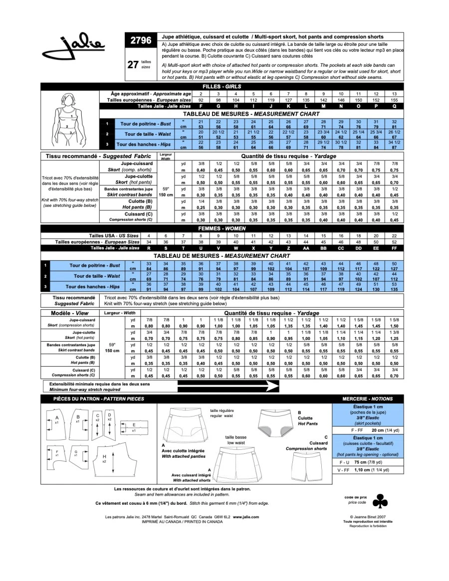 Jalie - Multi Sport Skort Pattern (27 Sizes) 4 Jalie - Multi Sport Skort Pattern (27 Sizes) - Image 2