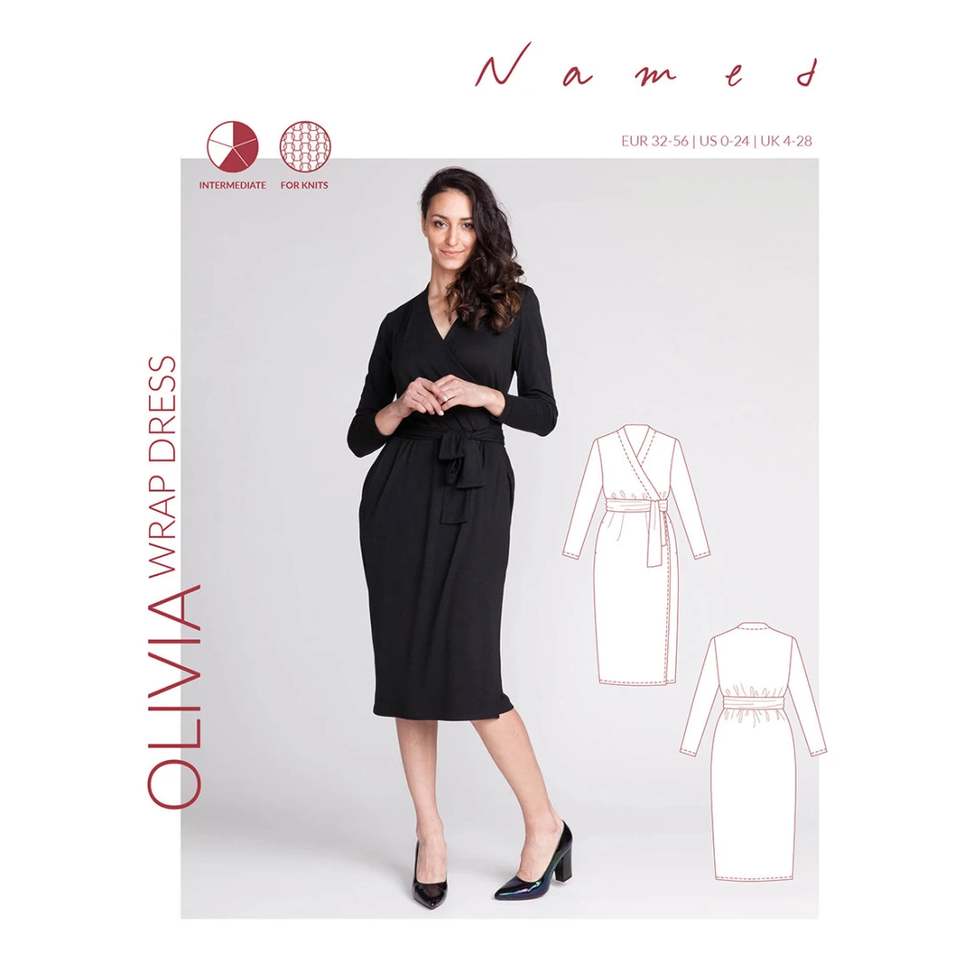 Named - Olivia Wrap Dress Pattern (UK 4-28) 3 Named - Olivia Wrap Dress Pattern (UK 4-28)