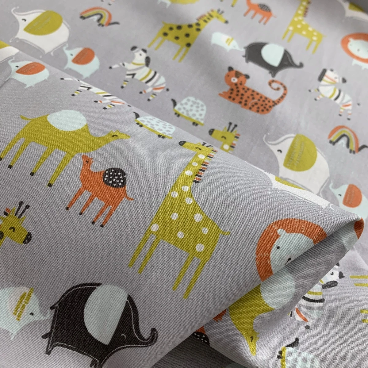 Organic Cotton - Safari - Grey 3 Organic Cotton - Safari - Grey