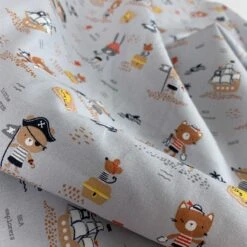 Organic Cotton - Treasure Hunt - Grey