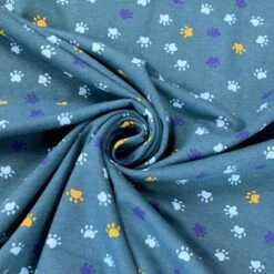 Paws Jersey -Croft Mill Store paws jersey cotton elastane paw print oeko tex 100 jersey fabric cud