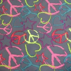 Peace Sign -Croft Mill Store peace sign funky rainproof anorak peace fabric pattern