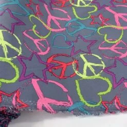 Croft Mill Store -Croft Mill Store peace sign funky rainproof anorak peace fabric roll