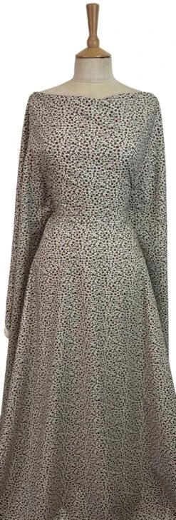 Pima Cotton Lawn - Cherry Berry Olive 7 Pima Cotton Lawn - Cherry Berry Olive -Croft Mill Store pima cherry berry olive cotton lawn printed dress fabric mannequin