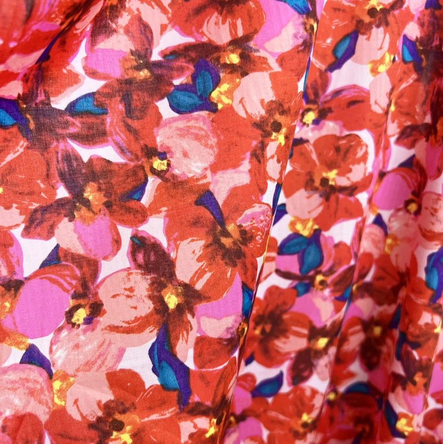 Pima Cotton Lawn - Sunset Peony