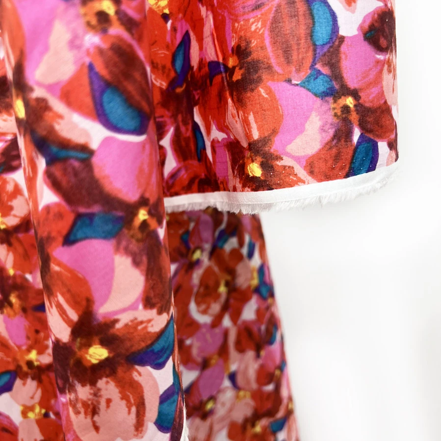 Pima Cotton Lawn - Sunset Peony - Image 3