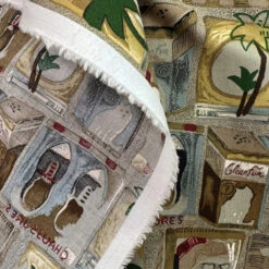 Pima Cotton Lawn - Riviera 8 Pima Cotton Lawn - Riviera -Croft Mill Store pima cotton lawn riviera printed brown abstract dress fabric drape