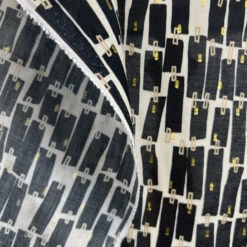 Pin Up 8 Pin Up -Croft Mill Store pin up black cream tencel lurex dress fabric drape