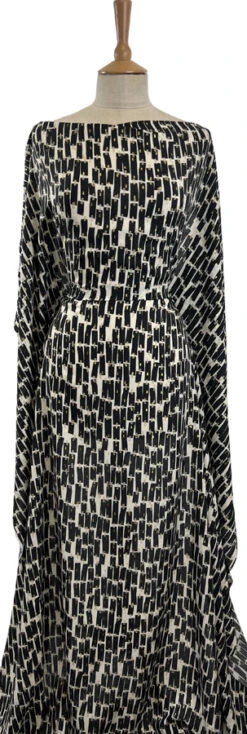 Pin Up 9 Pin Up -Croft Mill Store pin up black cream tencel lurex dress fabric mannequin