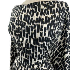 Pin Up 7 Pin Up -Croft Mill Store pin up black cream tencel lurex dress fabric side