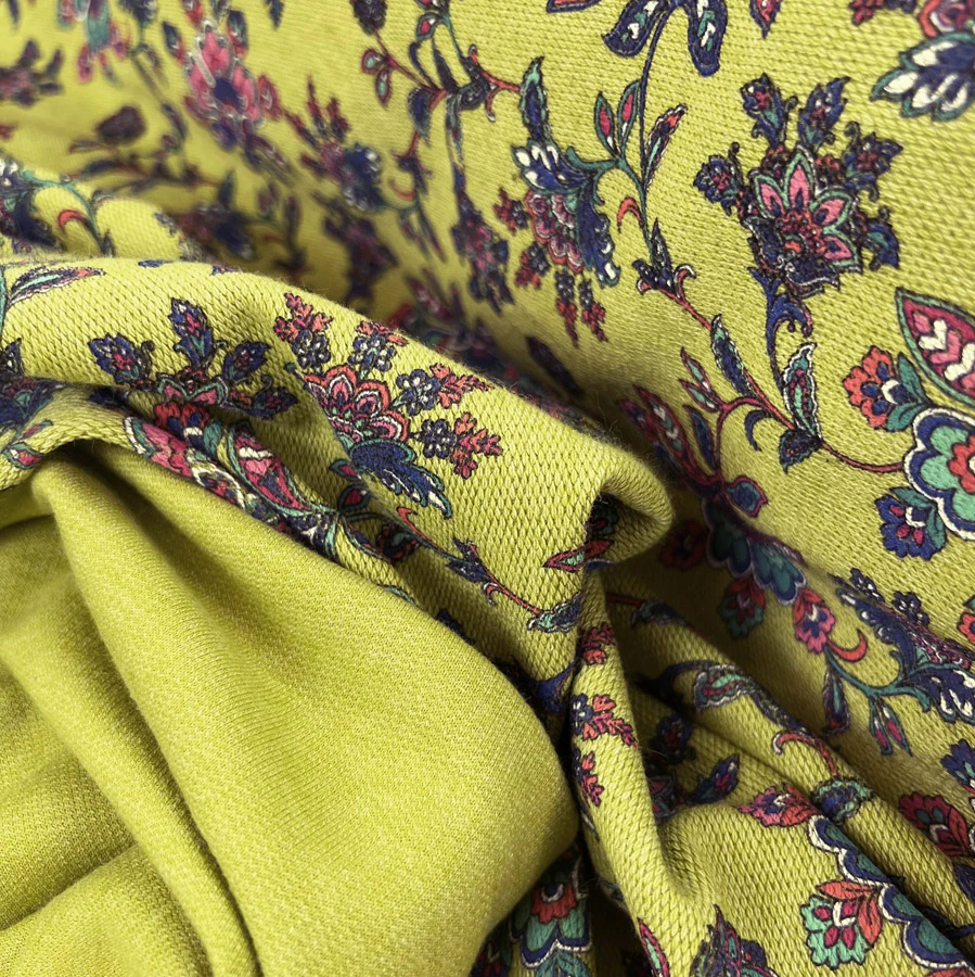 Paisley French Terry Lime 4 Paisley French Terry Lime - Image 2