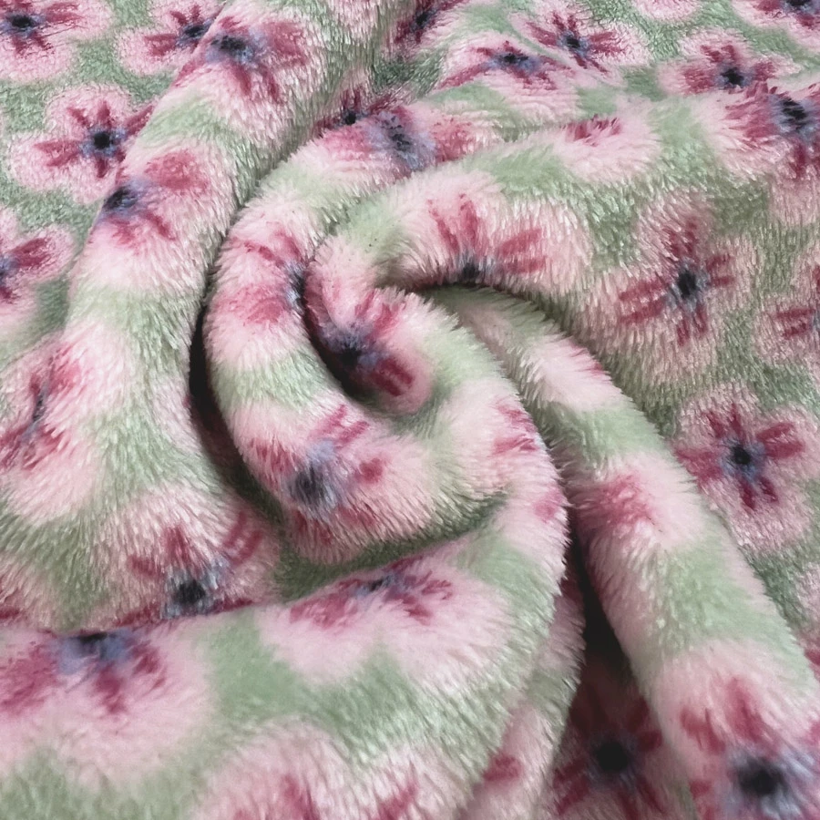 Double Sided Fleece - Pistachio Flower 3 Double Sided Fleece - Pistachio Flower