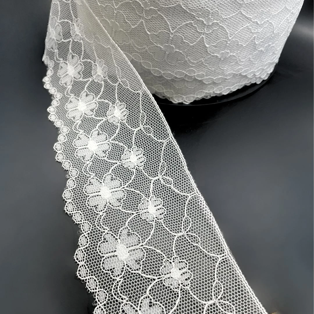Polyester Flat Lace Trim - Bronte - White 4 Polyester Flat Lace Trim - Bronte - White - Image 2