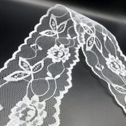 Polyester Flat Lace Trim - Grace - White