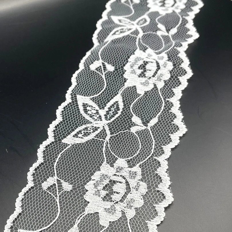 Polyester Flat Lace Trim - Grace - White 5 Polyester Flat Lace Trim - Grace - White - Image 3