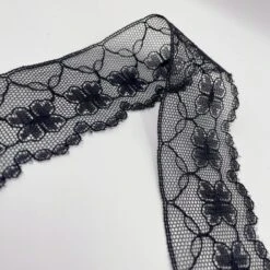 Polyester Flat Lace Trim - Lucy - Black
