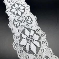 Polyester Flat Lace Trim - Summer - White 7 Polyester Flat Lace Trim - Summer - White -Croft Mill Store polyester flat lace trim summer white cu