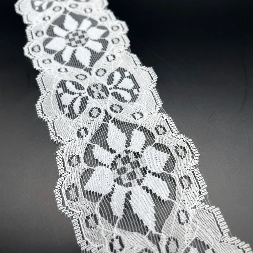 Polyester Flat Lace Trim - Summer - White 5 Polyester Flat Lace Trim - Summer - White - Image 3