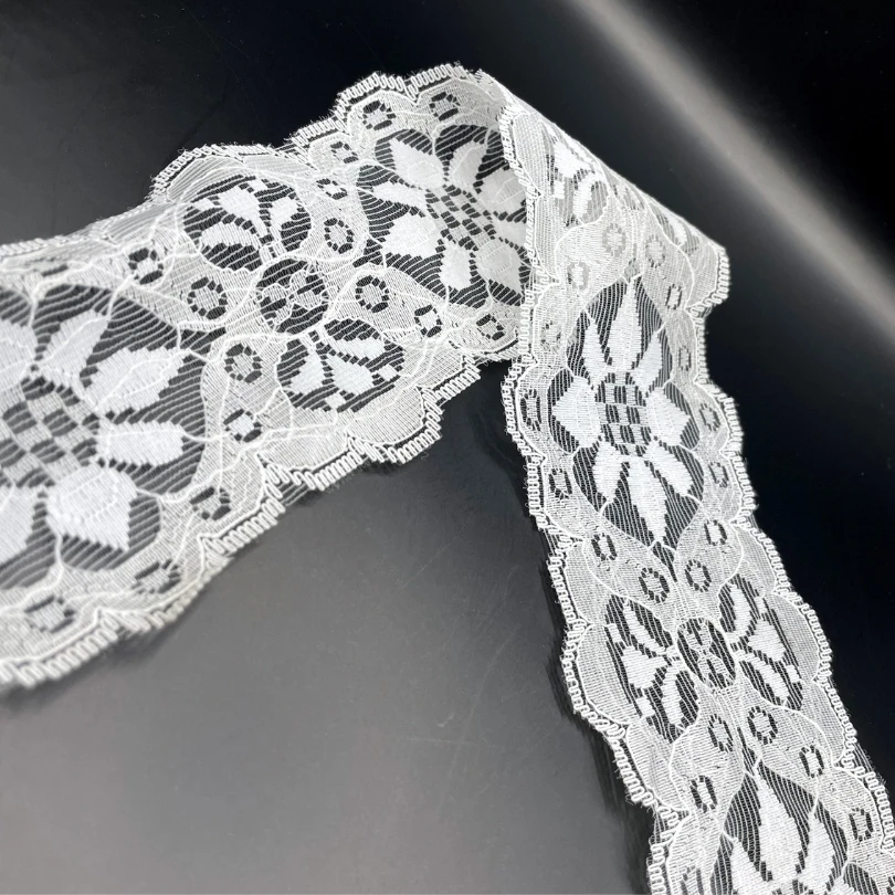 Polyester Flat Lace Trim - Summer - White 3 Polyester Flat Lace Trim - Summer - White