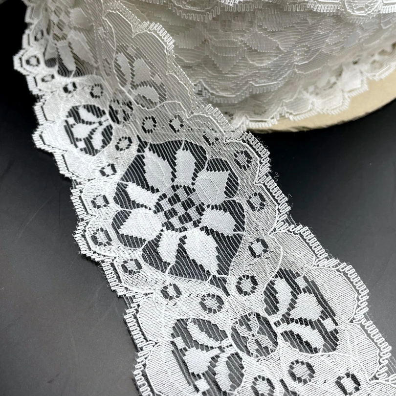 Polyester Flat Lace Trim - Summer - White 4 Polyester Flat Lace Trim - Summer - White - Image 2