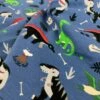 Premier - Dinosaurs - Blue 1 Premier - Dinosaurs - Blue -Croft Mill Store premier dinosaurs blue cotton elastane with dinosaur print fold