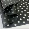 Printed PU Polyurethane - Polka - Black 1 Printed PU Polyurethane - Polka - Black -Croft Mill Store printed pu polyurethane polka black fabric cu