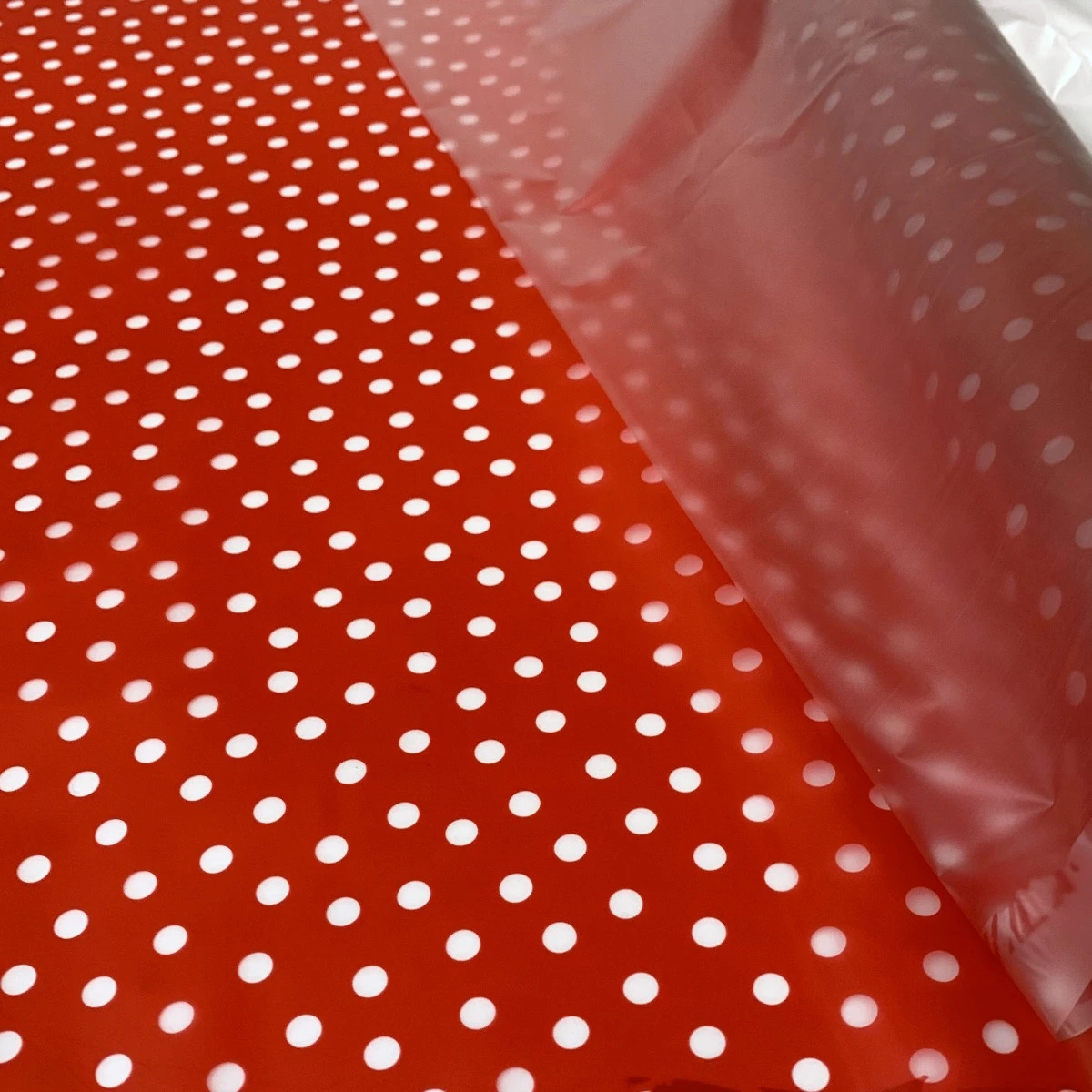 Printed PU Polyurethane - Polka - Red 4 Printed PU Polyurethane - Polka - Red - Image 2